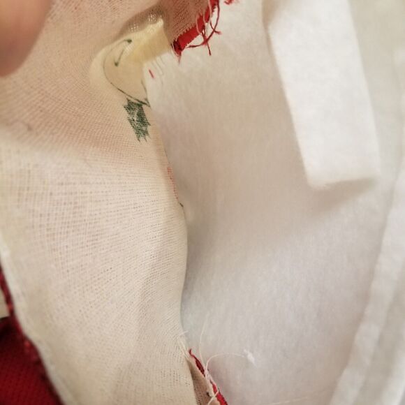 Handmade 16" sparkly poinsettia Christmas stocking can be embroider or cross sti - Picture 8 of 8